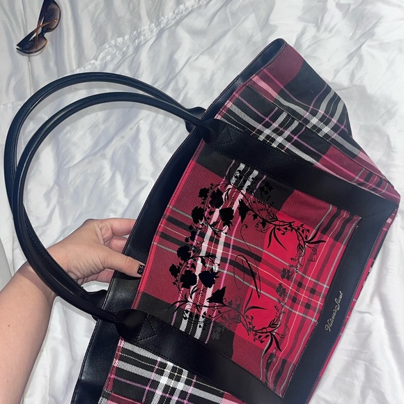Victoria's Secret Plaid Tote in Red and Black - Picture 1 of 3